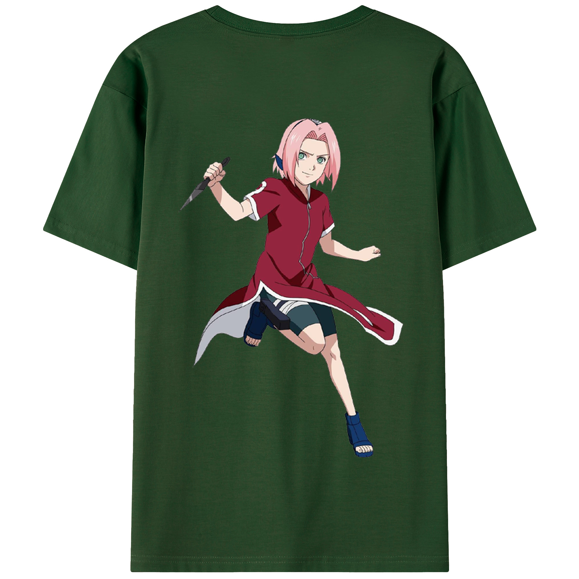 （画像用） NARUTO -ナルト- 春野サクラ Haruno Sakura 綿100％半袖Tシャツ（背面プリント）